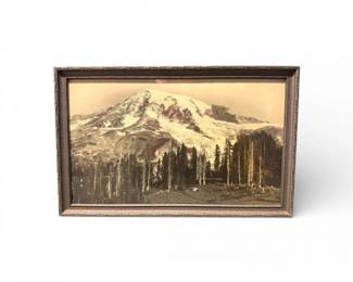 3 VintageFramedPhotographMountRainierWashington
