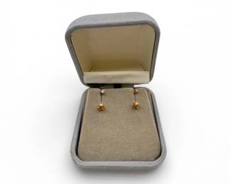 7 Petite14kGoldDiamondStudEarrings2Pairs094g