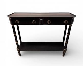 72 BlackGoldEntrywayConsoleTablewDrawersLowerShelf