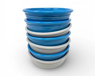 65 CollectibleFiestawareCerealSalsaBowls7pcBlueGrayMixedColors