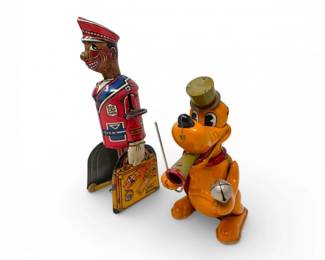 32 VintageTinWindUpToysLouisMarxRedCapPorterLinemarPluto