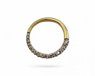 10 14kGoldDiamondCirclePendant16Stones281g