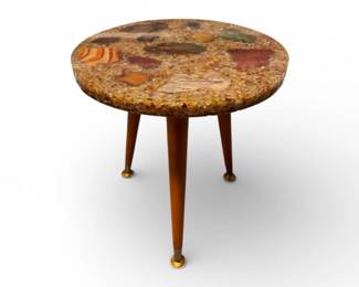 12 MidCenturyAgateDesignResinSideTable
