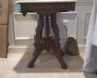Antique Victorian Marble Top Side Table