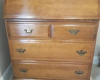 Maple Secretary Desk with Maple Side Chair - Desk Detail