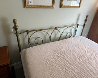 Short Brass Queen Size Bed (w/ Frame) and Complimentary Queen Size Mattresses