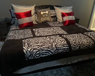 King Size Bed, Mattress and Platform , Comforters and Pillows