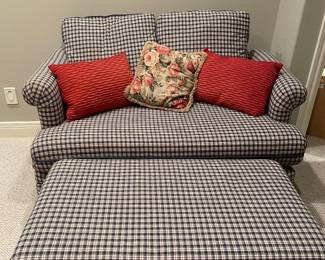 Loveseat/hide-a-bed and ottoman