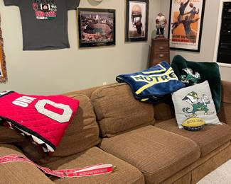 Lots of Ohio State and Notre Dame fan items.