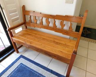 Handmade wood bench southwestern style