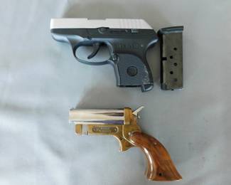 Ruger LCP .380 auto and a dandy Chicago Derringer .22 Pepperbox