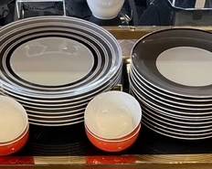 Gray and Orange Dishes
