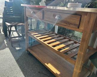 Kitchen Cart w Stainless Steel Top