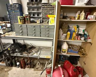 Tools, handtools shelving, garage supplies