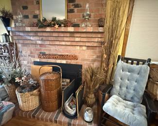 Rocking Chair, Vintage Baskets