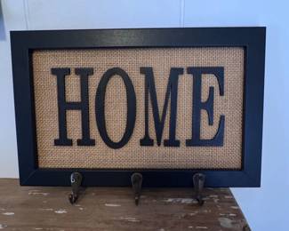 Rustic HOME Sign with Hooks
