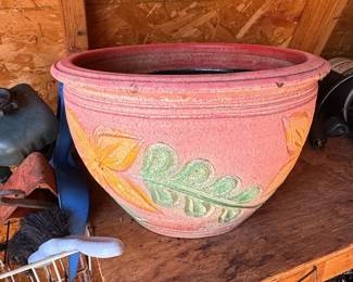 Terracotta Planter with Floral Motif