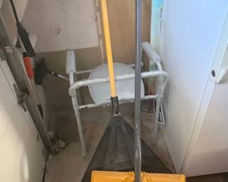 True Temper Yellow Poly Snow Shovel and Black Leaf Rake