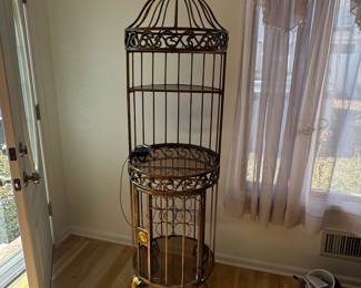Wrought Iron Birdcage Wine Bar Cabinet