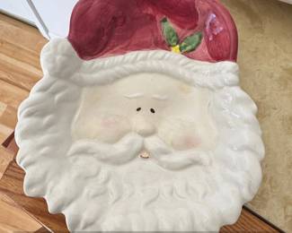 Santa Claus Face Shaped Ceramic Cookie Plate