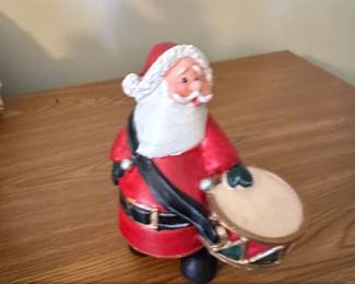 Vintage Santa Claus Figurine with Drum  Chain Fong