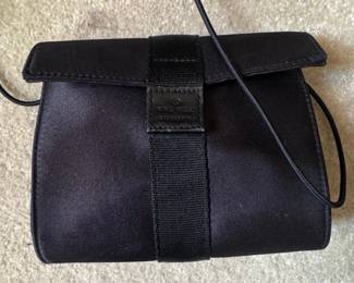 Nine West Black Satin Clutch Handbag