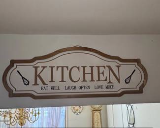 Kitchen Eat Well Laugh Often Love Much Wood Sign
