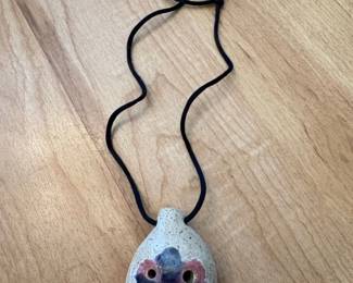 Handmade Ceramic Ocarina Pendant