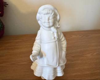 Unpainted Bisque Porcelain Figurine of a Girl