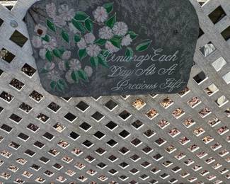 HandPainted Slate Garden Plaque Unwrap Each Day As A Precious Gift