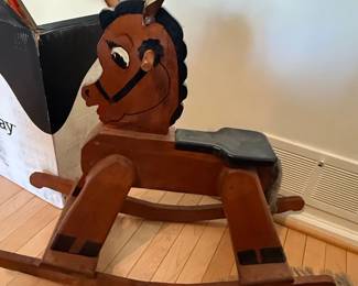 Vintage HandPainted Wooden Rocking Horse