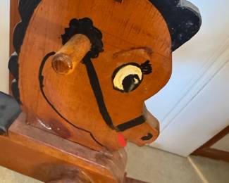Vintage Wooden Rocking Horse Toy second image