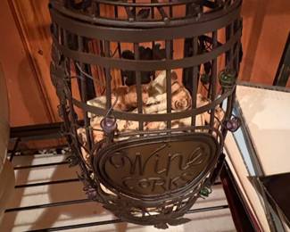 Wrought Iron Barrel Wine Cork Holder