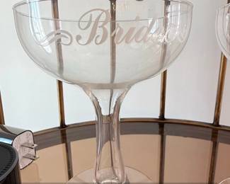 Vintage s Bride  Groom Champagne Glasses second image