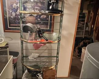 Vintage French Wrought Iron and Brass Bakers Rack