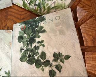 Set of Botanical Art Prints  Peach, Basil, Thyme, Oregano fourth image