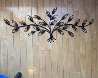 Black Metal Olive Branch Wall Art