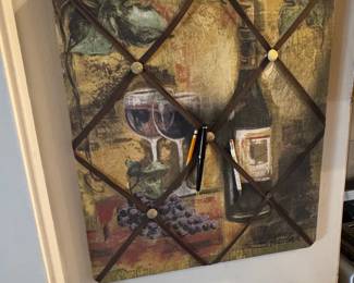 Wine Still Life Ribbon Bulletin Board