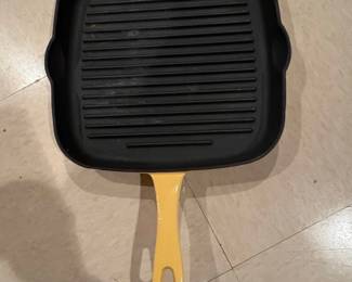 Technique Cast Iron Grill Pan with Yellow Handle