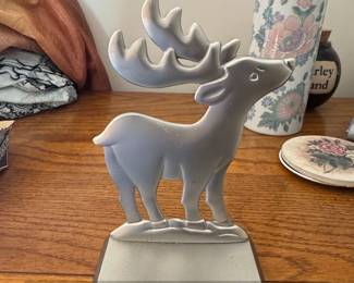 Silver Tone Metal Reindeer Christmas Stocking Holder