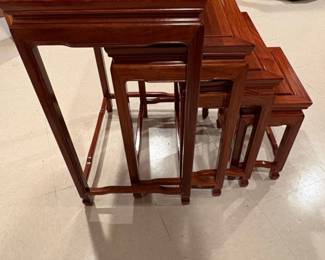 Set of Four Rosewood Nesting Tables