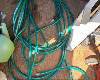 Green Garden Hose with Yellow Reinforcement