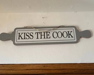 Kiss the Cook Rolling Pin Wall Decor