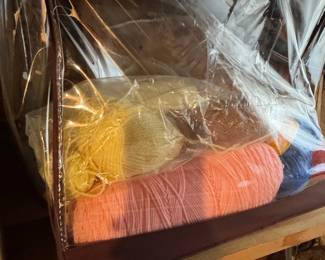 Assorted Yarn Skeins in Storage Bag