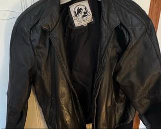 Saddlery Cooper Collections Black Leather Bomber Jacket Size