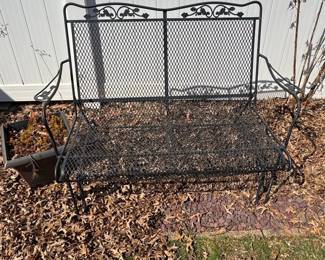 Vintage Wrought Iron Glider Bench