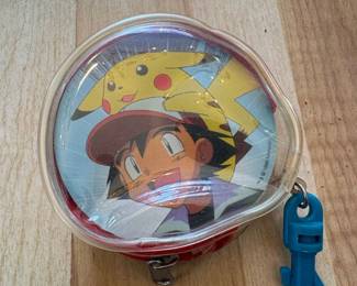 Vintage Pokemon Ash  Pikachu Round Playing Card Case or Pouch second image