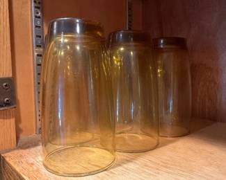 Amber Glass Tumblers Set