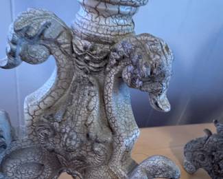 Ornate Pedestal Globe Lamps Set of second image