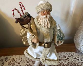 Possible Dreams Clothtique White Santa Figurine